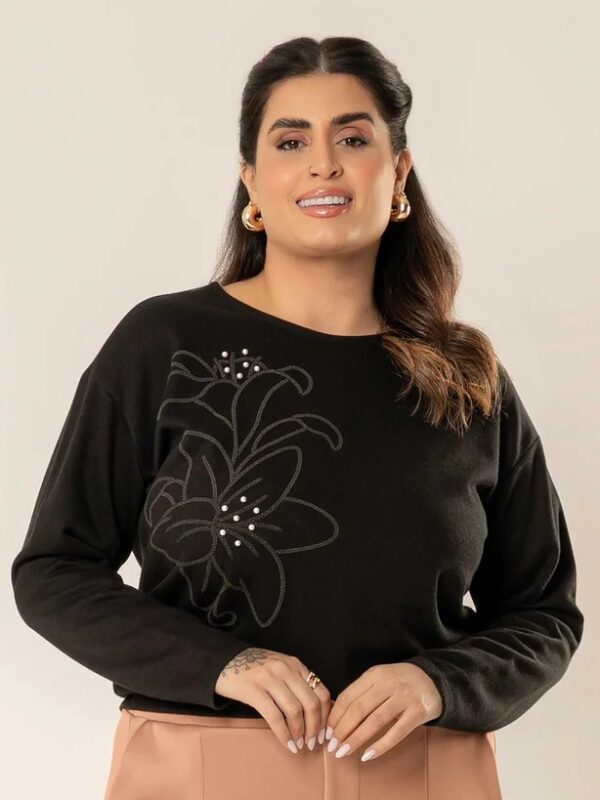 BLUSA TRICO BORDADA MANGA LONGA C60681 CAT
