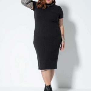 VESTIDO CANELADO MIDI PLUS SIZE C81081 CAT