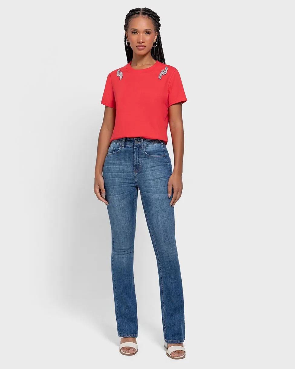 T-SHIRT SLIM C/ PEDRARIA MW