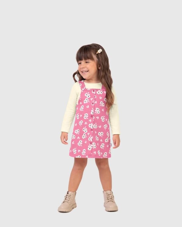 CONJUNTO JARDINEIRA C/ BLUSA MANGA LONGA MW 128365