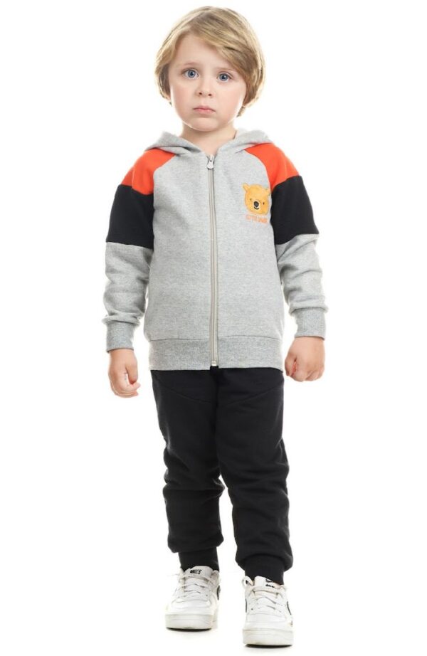 CONJ LITTLE MASC JAQUETA BORDADA E CALCA MOLETOM HR